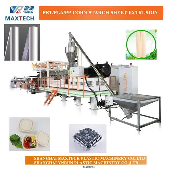 Automatic Making Machine Pet/PLA/PP/PE/PS Sheet/Plate Film Plastic Machine/Production Line/Extruder Extrusion for Recycling Material 